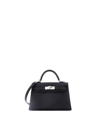 Kelly 20 Handbag Black Epsom with Palladium Hardware
