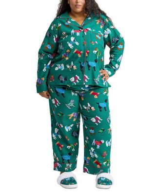 Dogs Flannel Long Sleeve Pajama Set