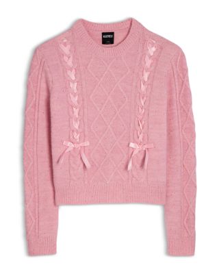 Girls' Monroe Cable Knit Bow Sweater – Big Kid