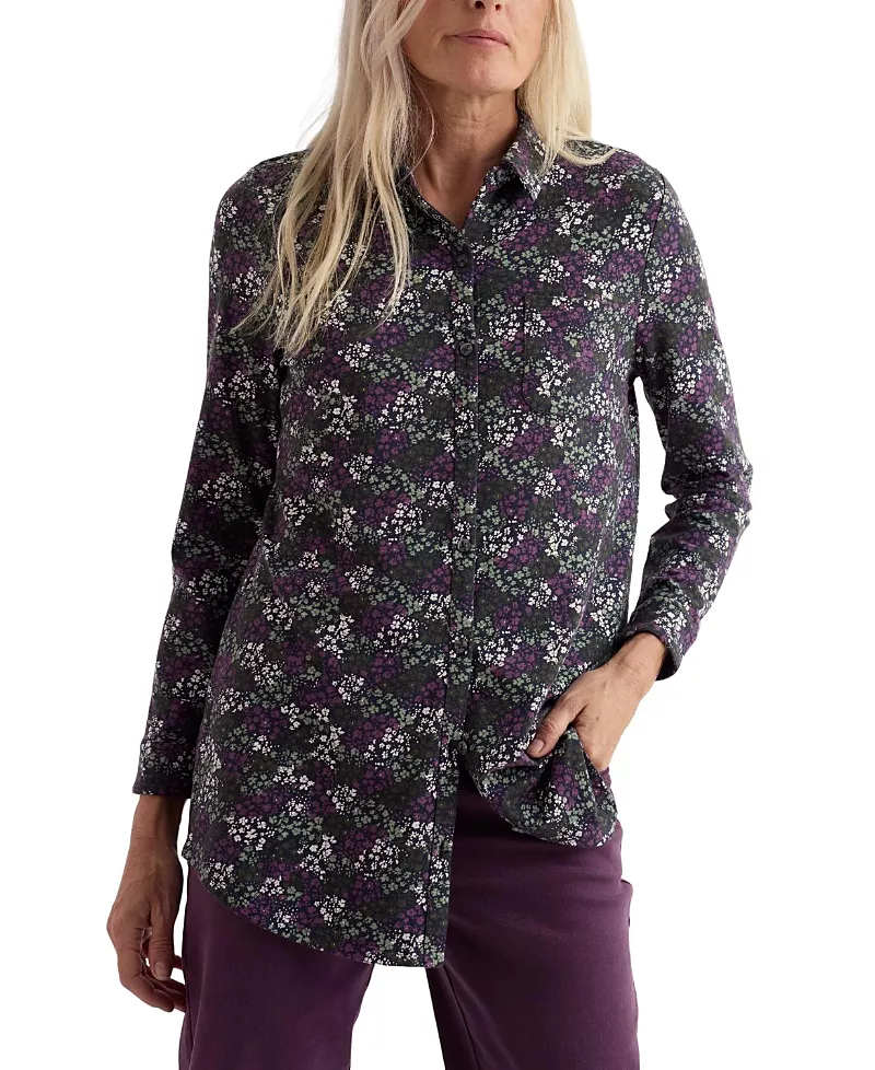 Seasalt Cornwall Dove Plant Jersey Button-Through Tunic