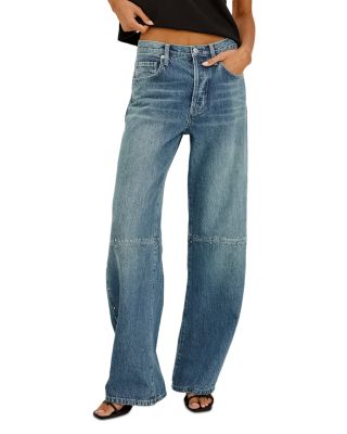 Belmont Cotton High Rise Wide Leg Jeans in Turkish Sea