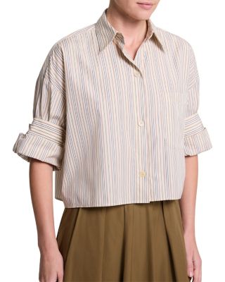 Twp Next Ex Cotton Button Down Cropped Top
