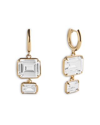 Felicity Double Crystal Charm Hoop Earrings