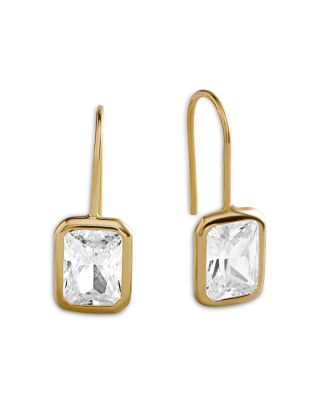 Fallon Cushion Crystal Bezel Drop Earrings