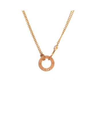  2 Diamonds Love Pendant Necklace 18K Rose Gold and Diamonds, 16"