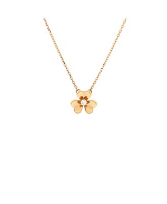 Pre-Owned Van Cleef & Arpels Mini Frivole Pendant Necklace 18K Gold and Diamond, 16