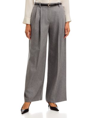 Hugo Boss Tiana Wool Blend High Rise Wide Leg Pants - Exclusive