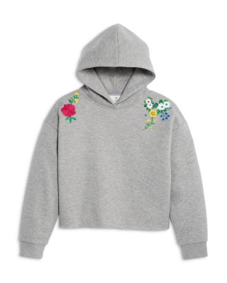 Girls' Floral Smile Embroidered Hoodie – Big Kid - Exclusive