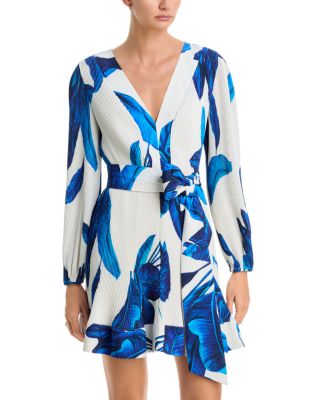 Liv Floral Pleated Tie Waist Mini Dress