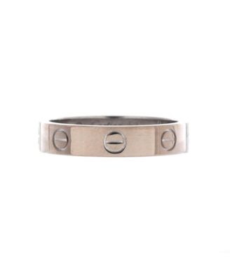  Love Wedding Band 1 Diamond Ring 18K White Gold with Diamond