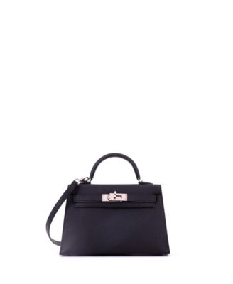 Kelly 20 Handbag Black Epsom with Palladium Hardware