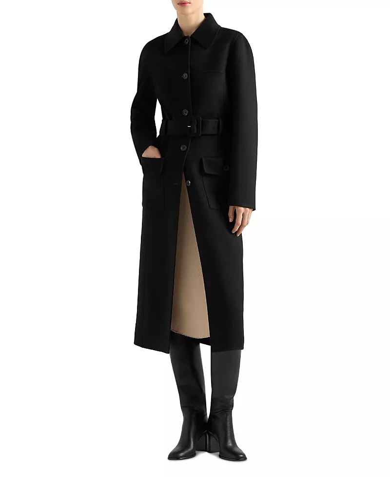 Prada Single-Breasted Double Cloth Overcoat
