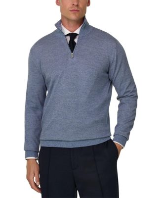 Roll Neck Jumper Quarter-Zip Merino Wool Cashwool&reg; Moulin&eacute;