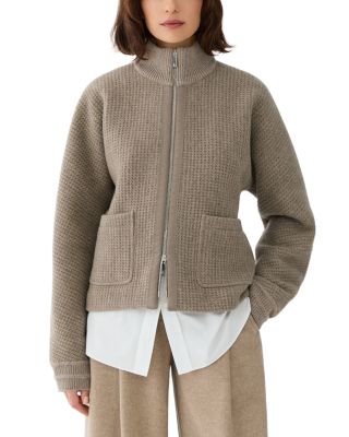 Textured Wool Bomber Jacket