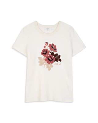 Girls' Cotton Crewneck Floral Print Tee – Big Kid