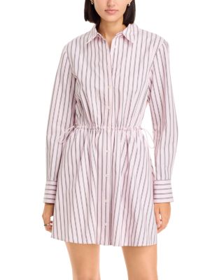 Kirby Striped Mini Cotton Shirt Dress