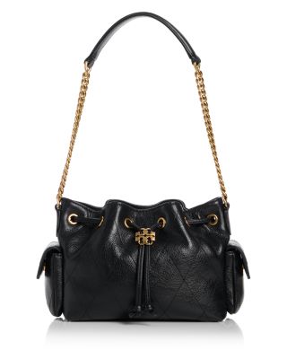 Charlie Mini Quilted Leather Drawstring Bag