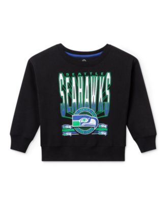 Unisex NFL Seattle Seahawks Drop Shoulder Crew Fleece - Little Kid, Big Kid