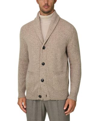 Boggi Milano Wool Shawl Collar Mouline Cardigan