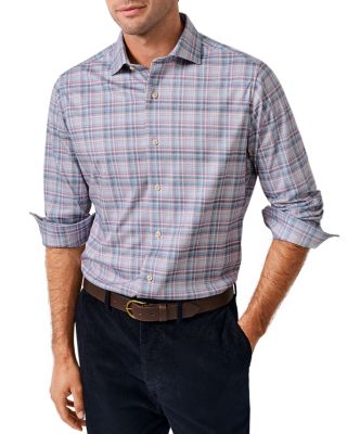 Cotton Plaid Knit Sport Shirt