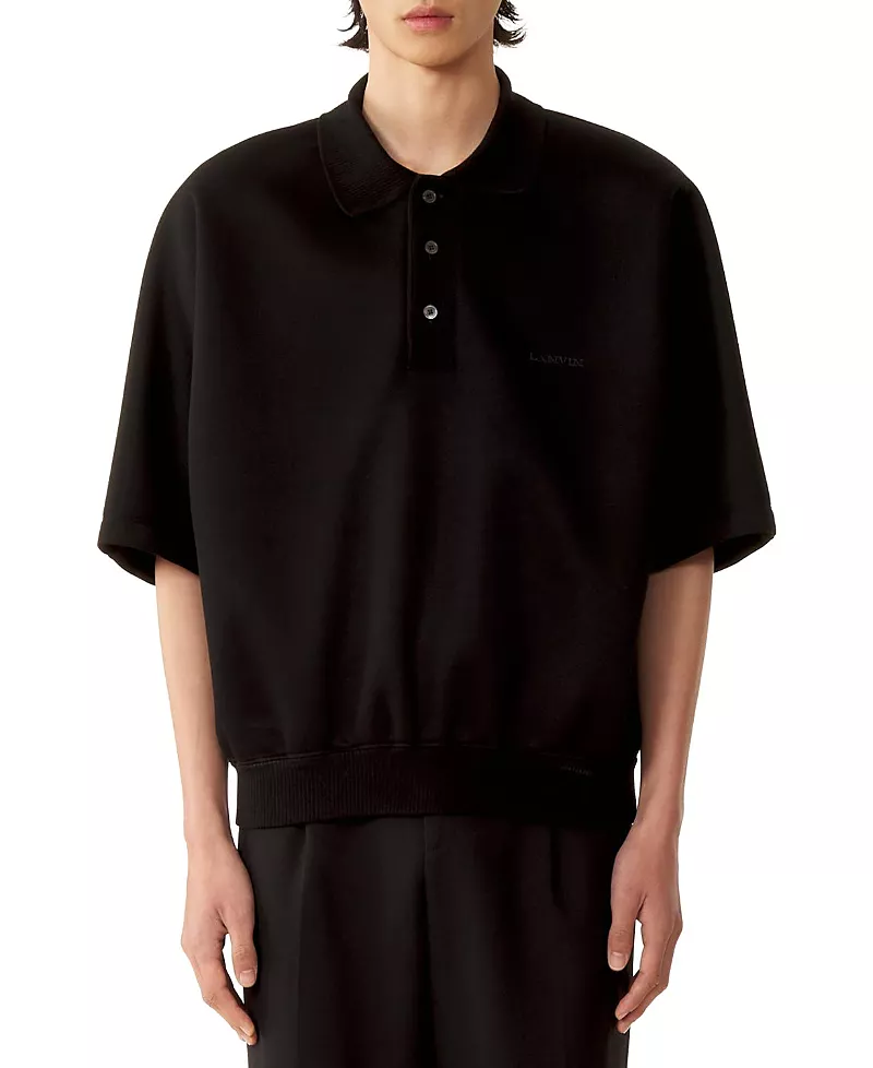 Lanvin Loose-Fit Double-Face Jersey Polo Shirt