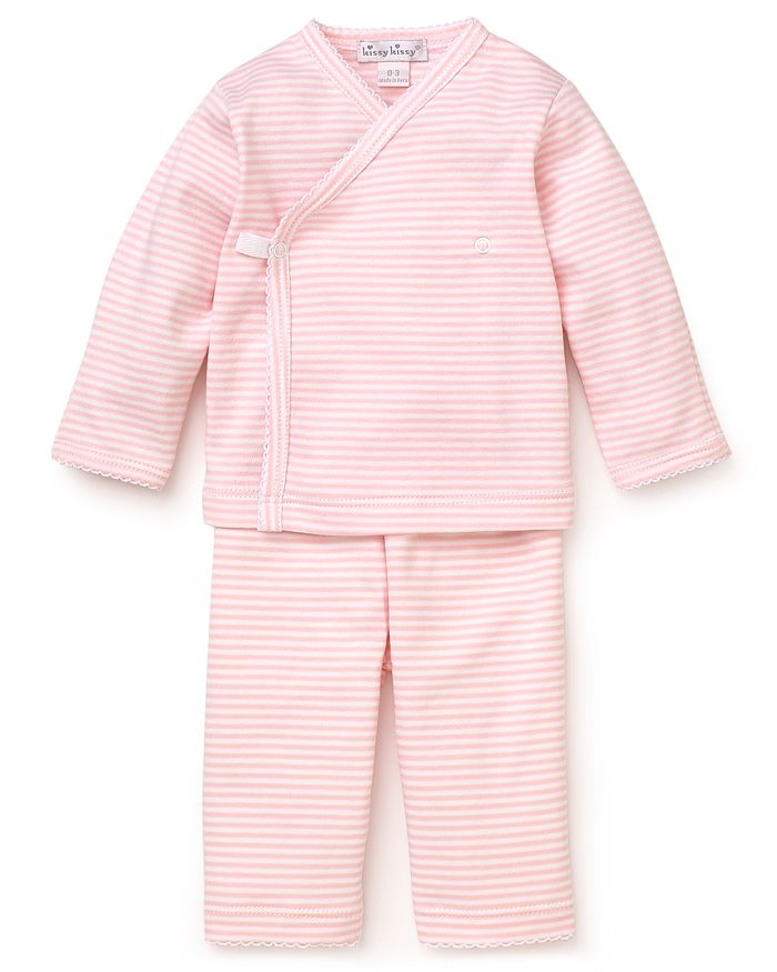 Kissy Kissy Kids' Girls' Wrap-front Shirt & Pants Take Me Home Set - Baby In Pink Stripe