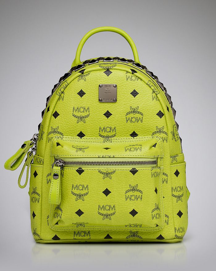 MCM Small Backpack Logo and Studs Bloomingdale s