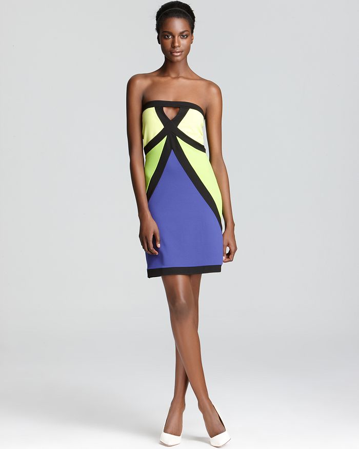 Susana Monaco Strapless Dress Color Block Bloomingdale s