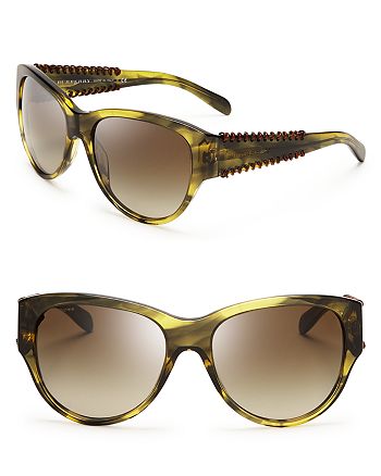 Burberry Women S Leather Detail Cat Eye Sunglasses Bloomingdale S