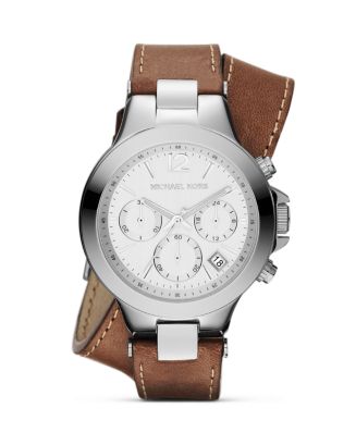 Michael Kors Peyton Leather Wrap Watch, 38mm | Bloomingdale's