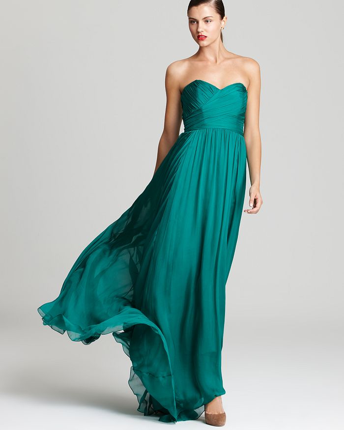 Badgley mischka strapless gown 2025