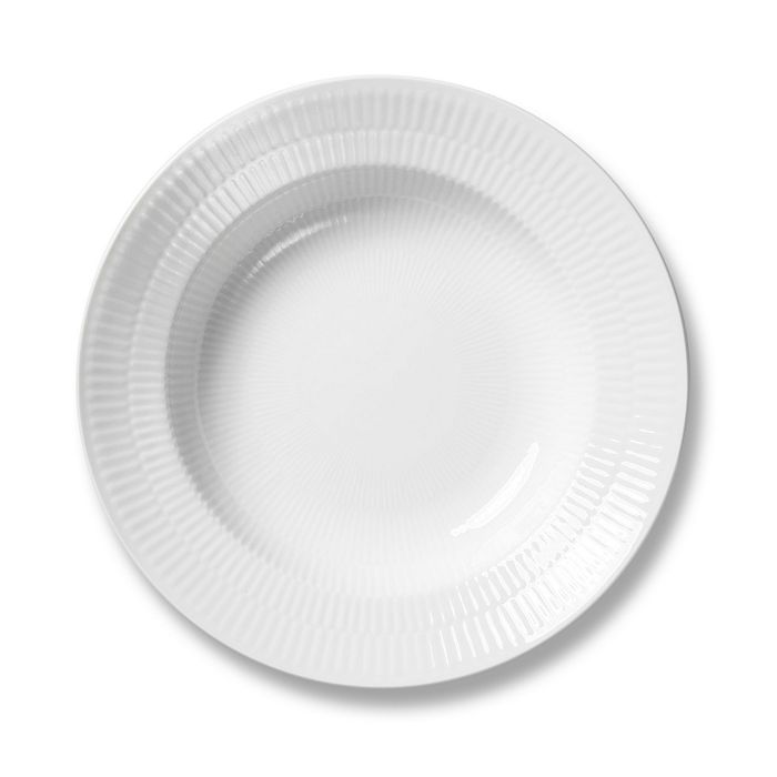 Royal Copenhagen White Fluted Plain Soup Plate In White