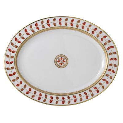 Constance Red Oval Platter, 15"