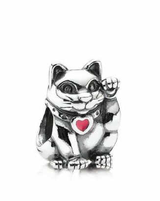 Pandora Moments Collection Sterling Silver & Enamel Lucky Cat