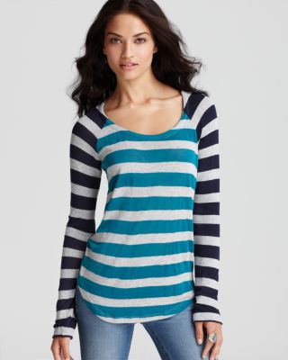 Splendid Tee - Platinum Rugby Stripe | Bloomingdale's Women