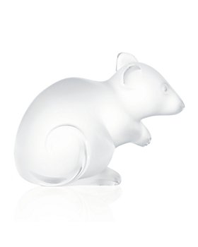 Fused Glass Figurine Little White Mouse with Cheese Paperweight Ornament 