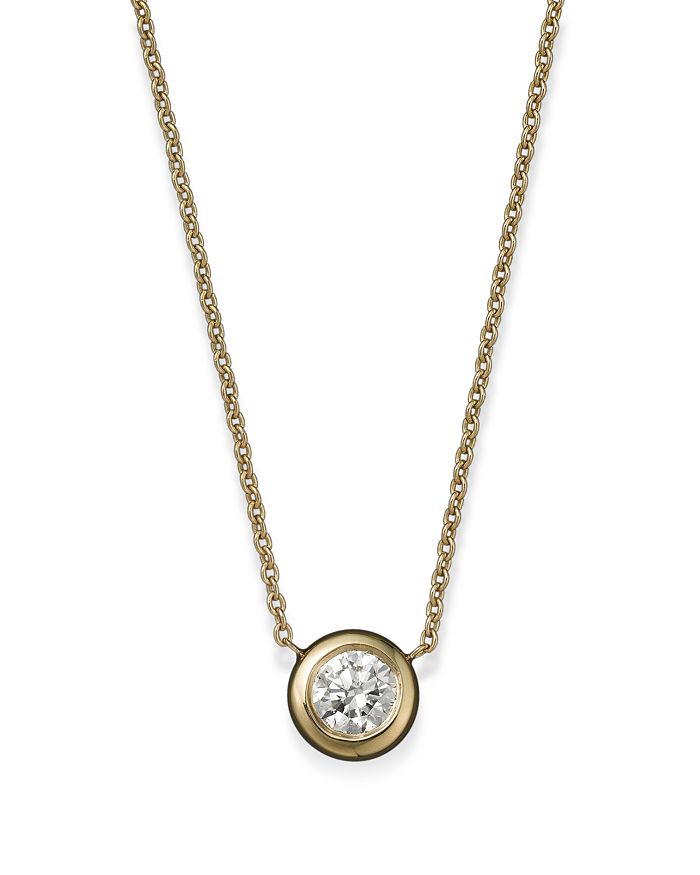 Roberto Coin 18K Yellow Gold Diamond Bezel Pendant Necklace, 16 ...