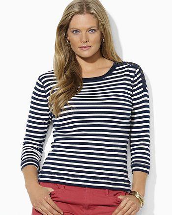 STARS AND STRIPES SEQUIN BLOCKED CREW NECK TOP