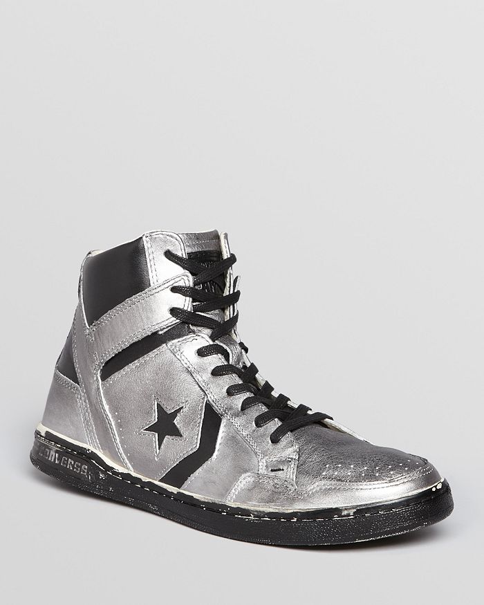 Converse Men s Weapon Metallic Leather High Top Sneakers