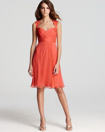 Amsale Short Dress - Cap Sleeve Sweetheart | Bloomingdale's