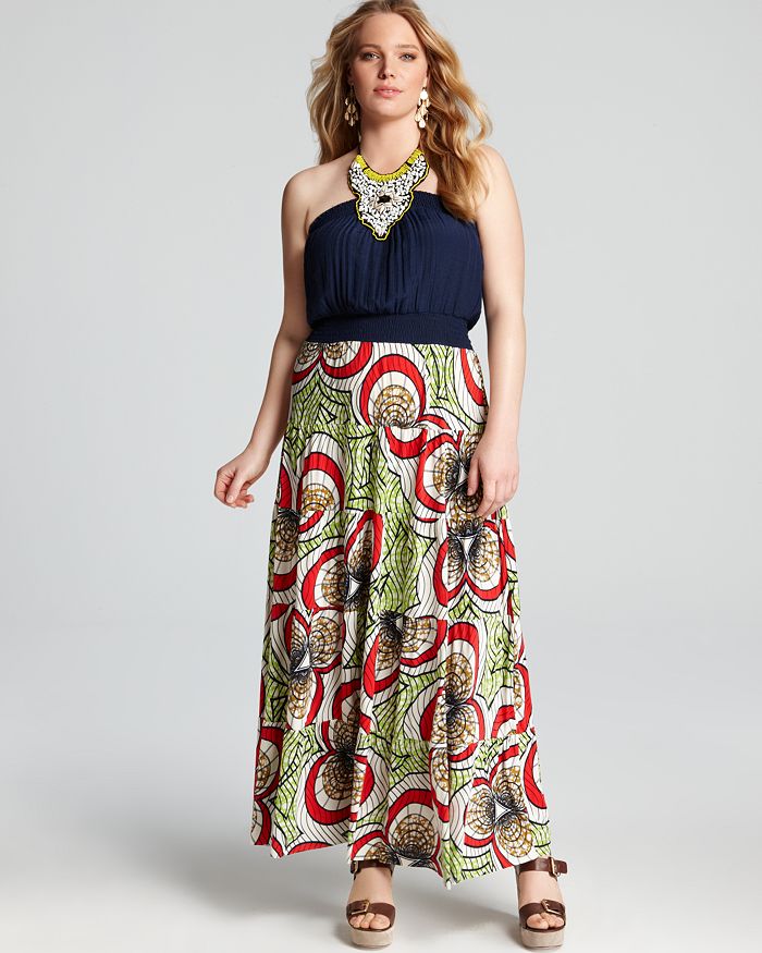 Tbags Los Angeles Plus Beaded Neck Maxi Dress | Bloomingdale's