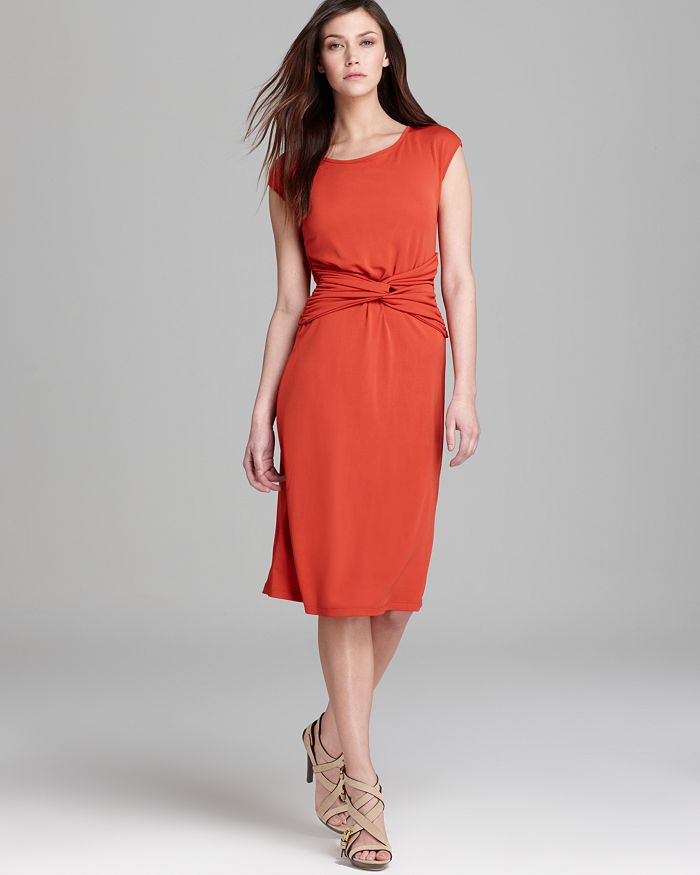 Burberry red jersey dress top