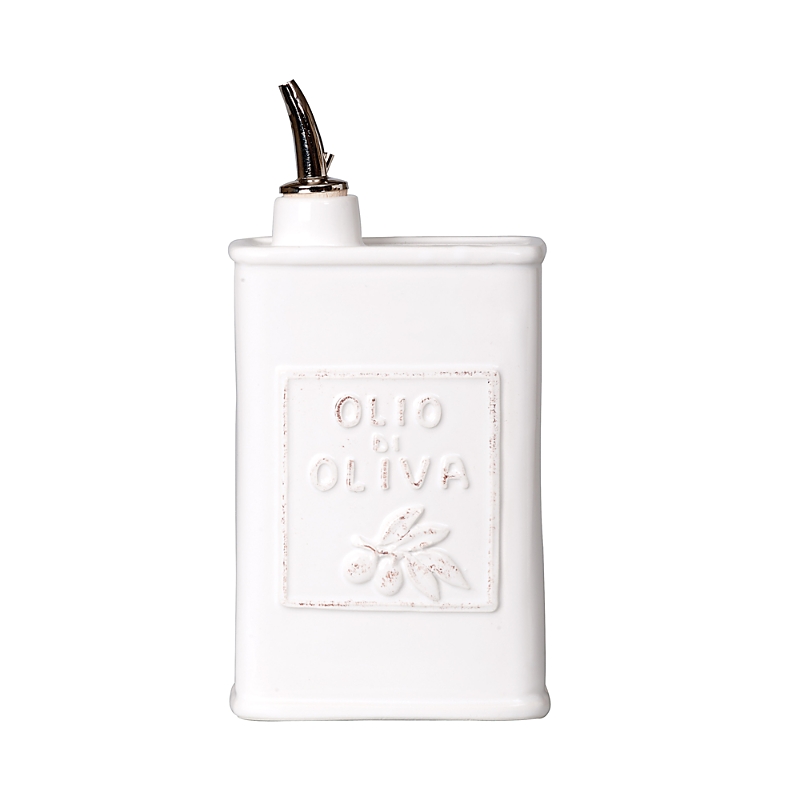 Vietri Lastra Olive Oil Can In White