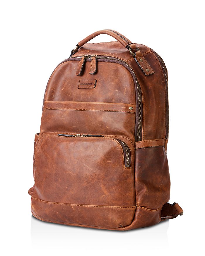 Shop Frye Logan Leather Backpack In Cognac