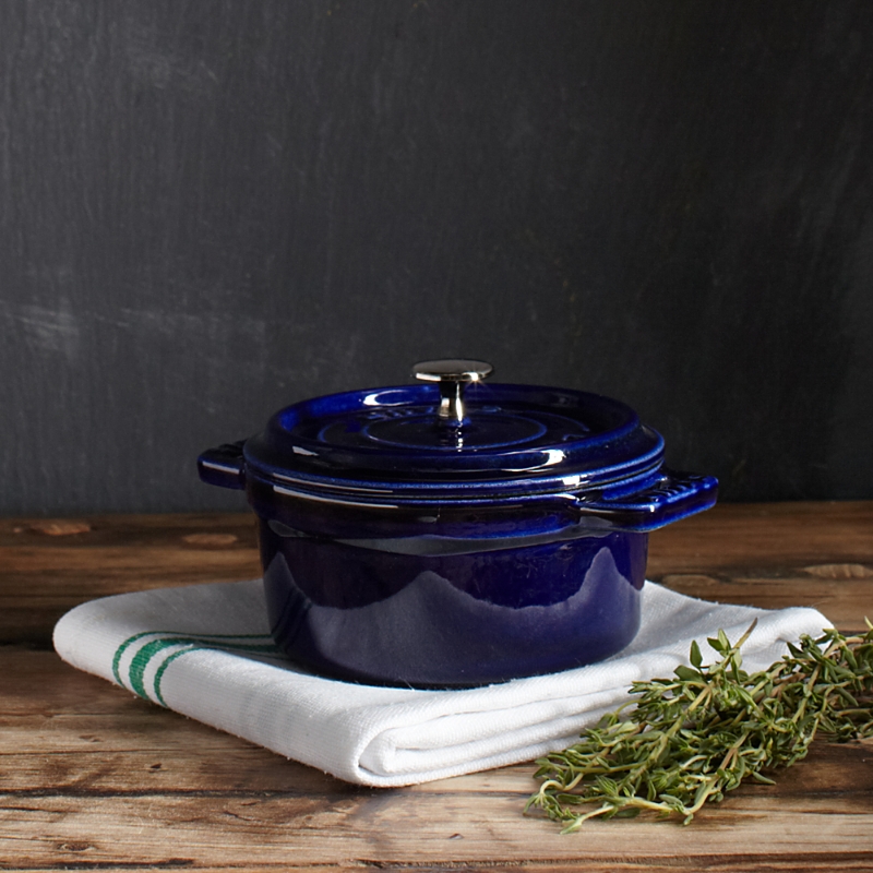 Staub Mini Round Cocotte, .25 Quarts In Graphite Grey