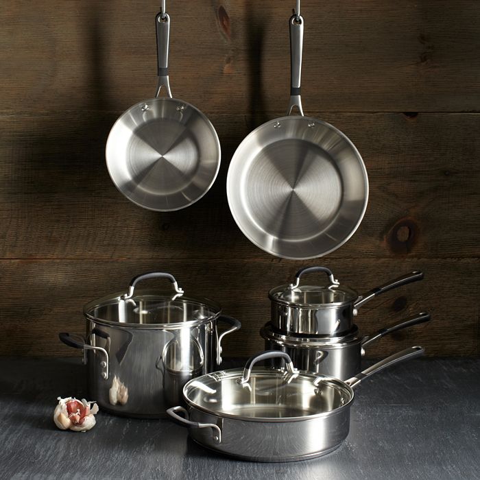 Calphalon 10-Piece Pots and Pans Set, Stainless Steel Kitchen