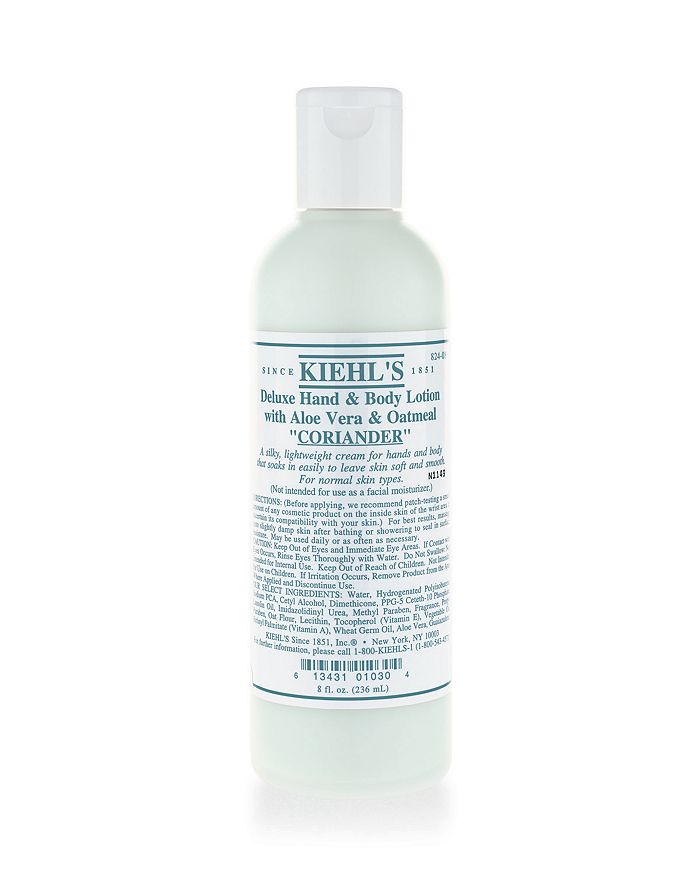 KIEHL'S SINCE 1851 1851 DELUXE HAND & BODY LOTION WITH ALOE VERA & OATMEAL IN CORIANDER,1401245