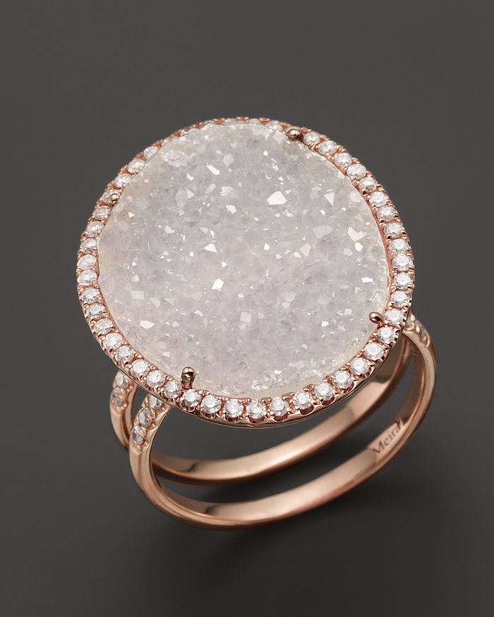 Rose gold sale druzy ring