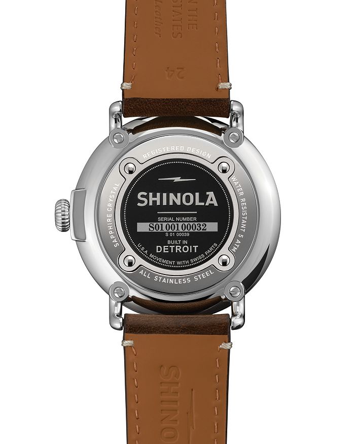 Shop Shinola The Runwell Dark Coffee & Cream Dial Watch, 47mm In Dark Coffee/cream
