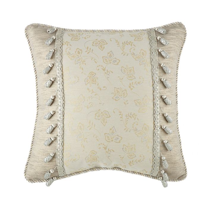 Waterford Lysander Ivory Square Decorative Pillow, 20" x 20